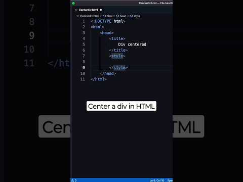 HTML: How to centre a div in HTML ? Easy #website #coding #youtubeshorts #programming #html