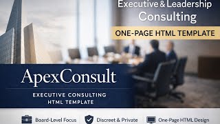 Executive Consulting Website Template | ApexConsult – Premium One-Page HTML Design