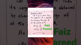 Types of matrices: Negative Matrix| Matrices