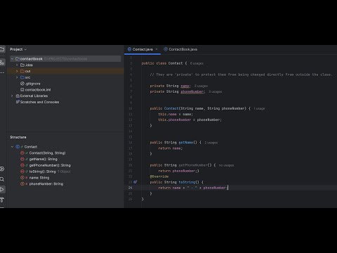 6/21 days of coding challenge completed. CONTACTBOOK using java