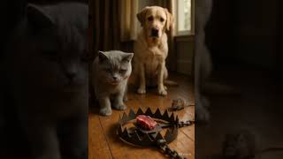 Will It Press the Trap? The Cutest Tense Moment Ever #CatAndDog #PetDrama #FunnyPets #Shorts