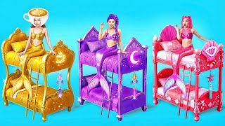 KPop Demon Hunters Makeover Mermaid Room Challenge! Poor vs Rich vs Giga Rich Huntrix