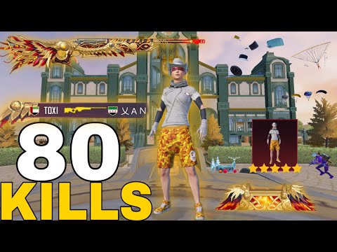 80KILLS 🤯with best gameplay pubgmobile best old outfit crouw babe AWM max level7 🔥