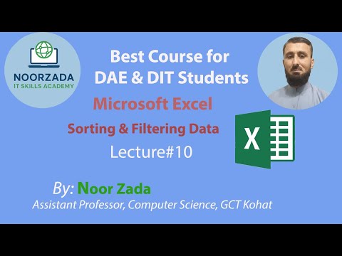 Lecture#10 | Sorting and Filtering in Excel | DIT / MS Office Complete Course