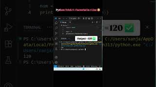 Factorial in Python | Python Tips #shortsvideo  #python #learnpython #codeandcoffee #codingtips