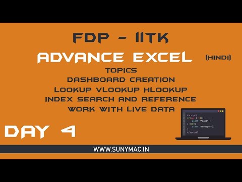 EICT-IITK FDP - DAY 4 - SUNNY MAC - ADVANCE EXCEL - IIT KANPUR