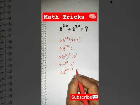 Solve 8^20 + 8^20 in Seconds! #MathTricks #MathShortcut #StudyTips #youtubeshorts #shorts #Math