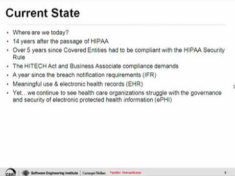 SEI Webinar Series: Securing Information in the Healthcare Industry
