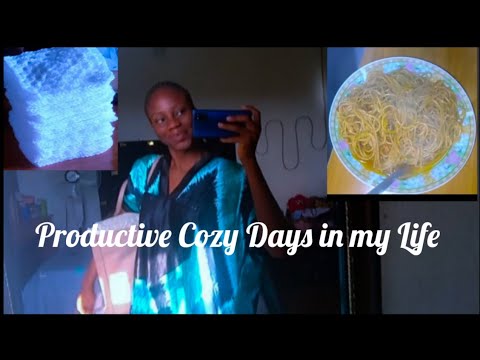 Cozy Days in My Life | Crocheting 200 Granny Squares, Cooking & Hair day