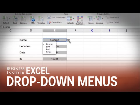 Make Excel spreadsheet more professional with drop-down menus