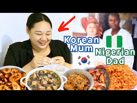 Half Korean Half Black Tries NIGERIAN FOOD for the First Time | JOLLOF RICE Mukbang | BLASIAN