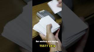 Test Blank T5577 RFID Card with chip card reader.#chip #chipcard #cardfactory  #cardreadersound
