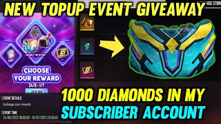 New Topup Event Giveaway | Free Fire Diamonds Giveaway | Free Fire New Event Giveaway | Free Fire