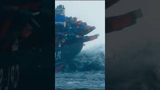 Huge Container Ship Looses All Its Cargo in Rough Seas 🤯 #storm