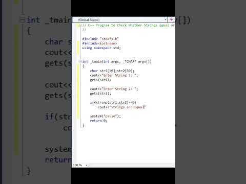 C++ Program To Compare Two Strings  #coding #cplus #programminglanguage #python #ccode #cppprogram