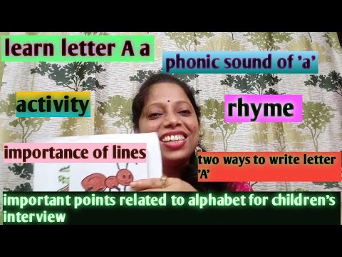 Introduction of letter Aa with phonic sound|rhyme and activity| how to write letter A#phonic sound a