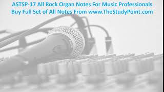 ASTSP17 All Rock Organ Notes For Music Professionals