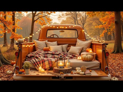 Autumn Jazz Picnic 🍁 Cozy Truck Bed Vibes with Soft Jazz & Falling Leaves