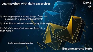 Python day1: excercises with solutions