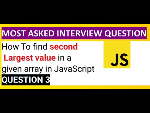 How To find Second largest Number in a array || JavaScript Coding Interview Preparation