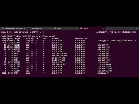 Watch sudo iptables