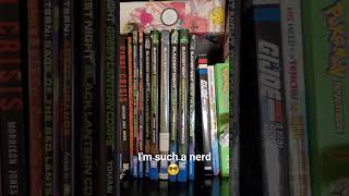 My random nerd shelf#nerd #comicbooks #transformers #pokemon #marvel #dc #gijoe #Waldo #starwars