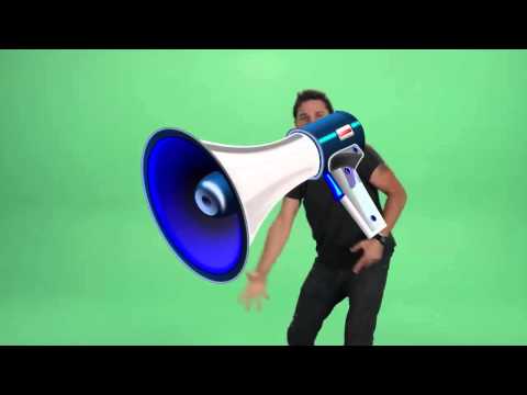 Shia LaBeouf delivers a speech with a megaphone