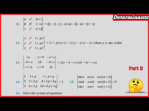 Class 12 Maths Chapter -4 Determinants: Miscellaneous Exercise (Q.11 - Q.19) solutions Part II