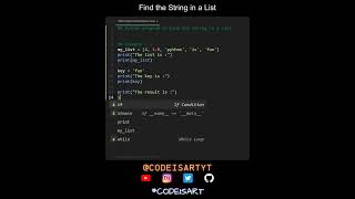 Find the String in a List in Python | Python Examples | Python Coding Tutorial | Python Interview