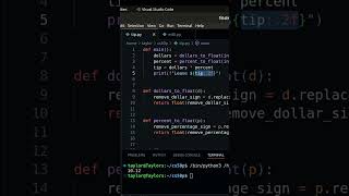 CS50p - Tip Calculator [#shorts ] #coding  #programming #python