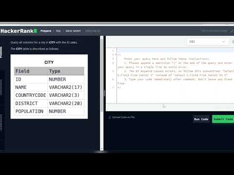 SQL Hackerrank Solved Problems of Select By ID SQL Problem | SQL tutorial for beginners