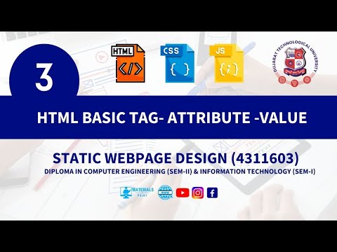 STATIC WEB PAGE DESIGNING  | HTML | PART 03  | MATERIALS POINT