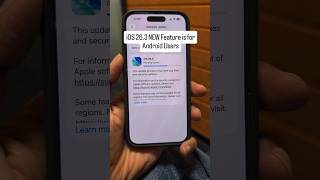 iOS 26.3 Latest Feature "Switch to Android" #iphonetips
