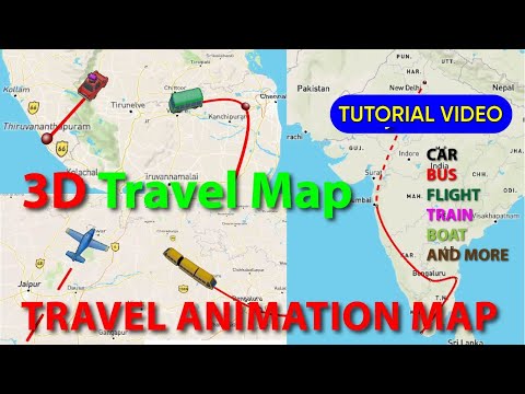 Create Stunning 3D Travel Map Animations 🚗🚌🚄✈️⛵ Step-by-Step Guide to Make a #3d Travel Map