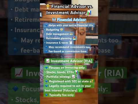 Financial Advisors = 🧰 Broad planningInvestment Advisors = 🎯 Focused investing #financeeducation