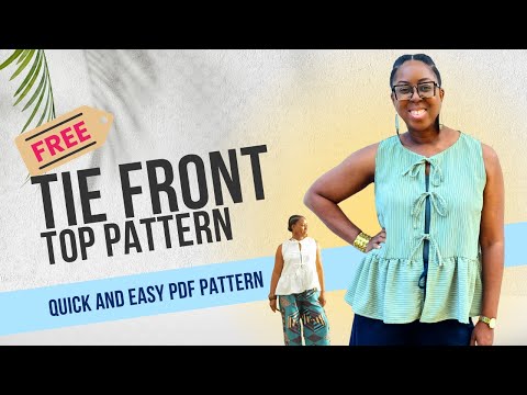 Rosette Tie Front Top - FREE PDF Sewing Pattern Review - Ganni Dupe