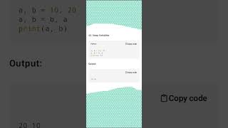 Python Swap Variables | Swap Two Numbers Without Temp Variable | #Python #Shorts 🚀