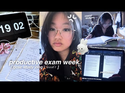 🖇️⋆｡𖦹 exam week study vlog [gcse week 1] | productive, realistic study cram+