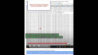Software Cost Estimation AI Distributed Evolutionary Algorithm PYTHON PROJECT