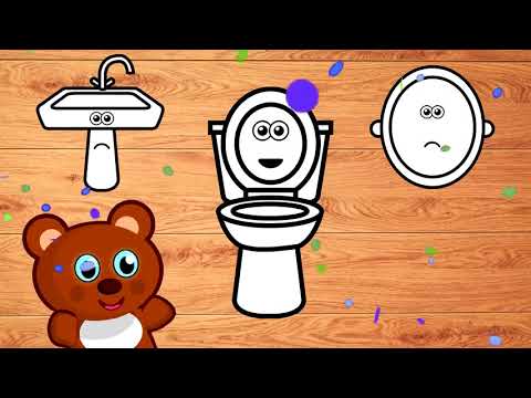 Wrong Wooden Slots with Crying Bathroom Items - Videos For Kids