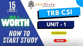 TRB Computer Instructor 2025 UNIT - 1 | Schedule