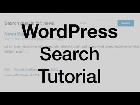 WordPress Search Theme Tutorial  2019
