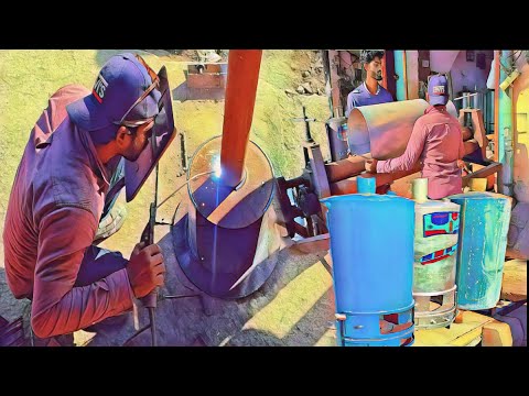 Very interesting! Wood-fired water heater making process with simple tools