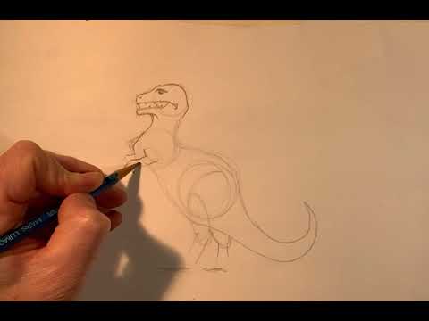 How to draw step by step drawing a T Rex