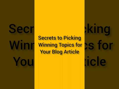Writing Winning Topics for Blogs #shorts