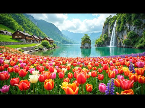 Tulip Lake Paradise 🌸 Gentle music, calms the nervous system and pleases the soul - healing music
