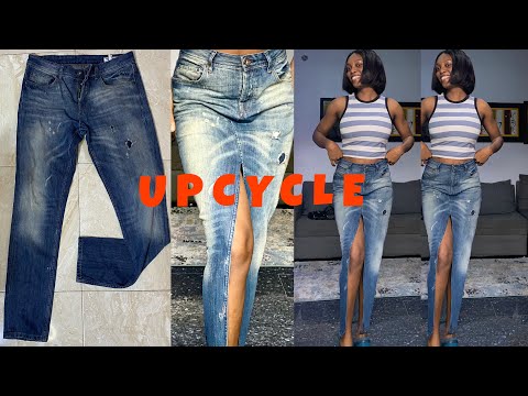 I UPCYCLED my old jeans into a MAXI DENIM SKIRT😊✂️✂️