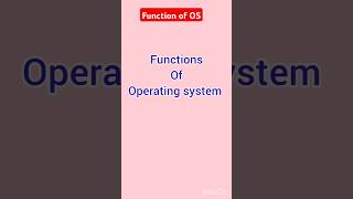 Functions of Operating system #operatingsystem #OS #shorts #ytshorts