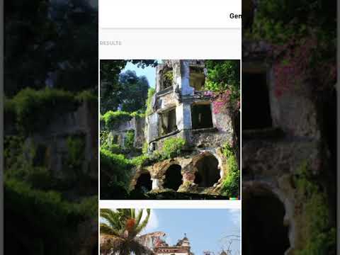 Ask an AI: DALL E | Overgrown castle in the jungle