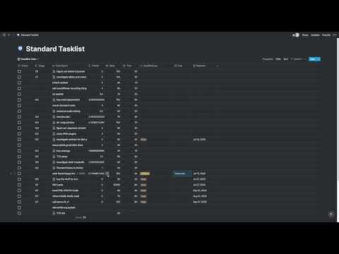 EF: Value/Time Tasklists